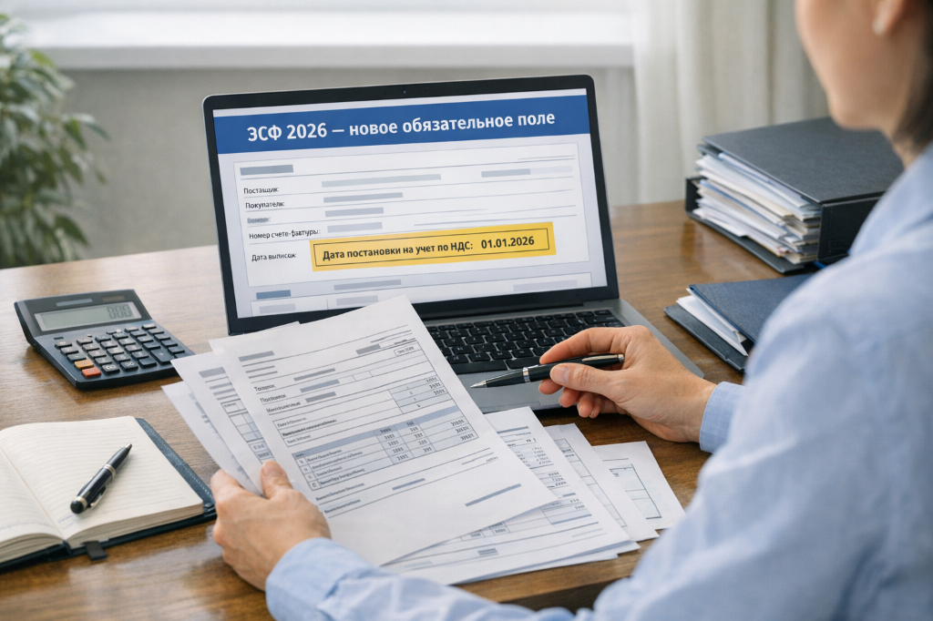 ЭСФ 2026: дата постановки на учет по НДС стала обязательным полем